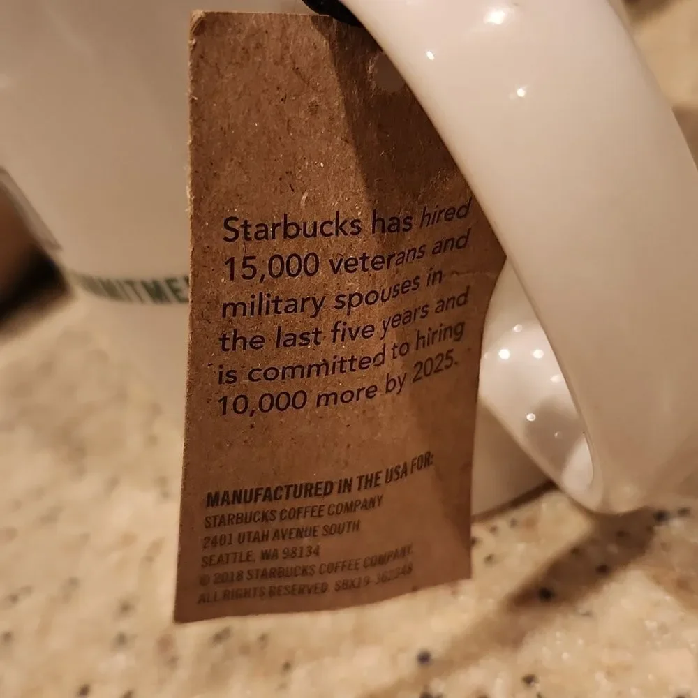 Starbucks Military Commitment 2017 Cup 14 oz. NWT